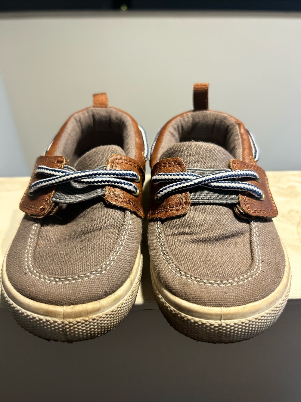 Carter's Brown Canvas Slip-On Sneakers with Contrast Laces